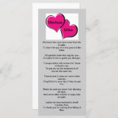 Carte de note de bienvenue mariage (Devant / Derrière)