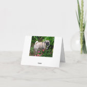 Carte de note de bienvenue pour chien Carlin chiot (Dos)