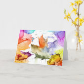 Carte de note de blanc d'aquarelle de feuille (Fleur jaune)