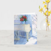 carte de note de blanc d'aquarelle de piano (Fleur jaune)