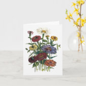 Carte de note de blanc d'aquarelle de Zinnias (Fleur jaune)
