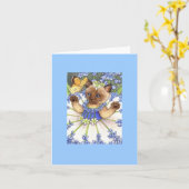 Carte de note de blanc de chaton de jacinthe des (Fleur jaune)