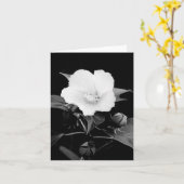 Carte de note de blanc de mauve rose de B&W (Fleur jaune)
