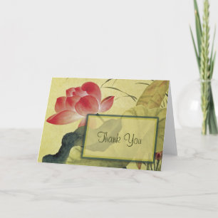 Carte de note de blanc de Merci de fleur de Lotus