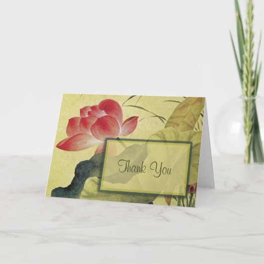Carte de note de blanc de Merci de fleur de Lotus (Devant)