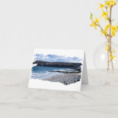 Carte de note de blanc de paysage de bord de la (Fleur jaune)