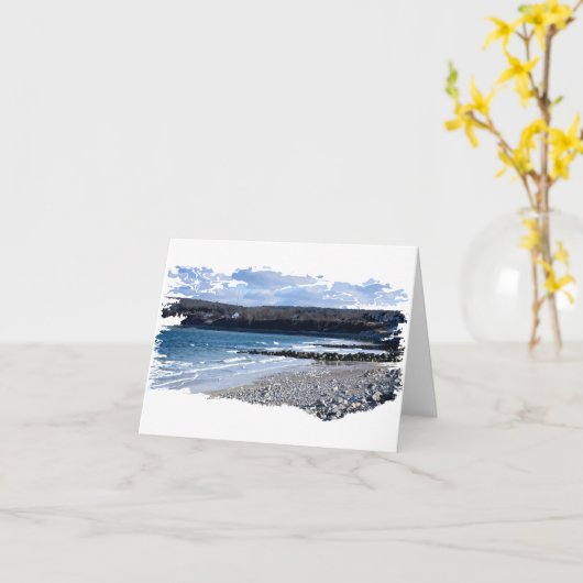 Carte de note de blanc de paysage de bord de la (Fleur jaune)