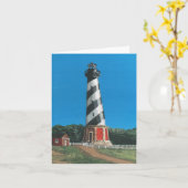 Carte de note de blanc de phare du Cap Hatteras (Fleur jaune)