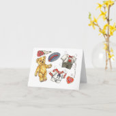 Carte de note de blanc de poupée de papier d'ours (Fleur jaune)