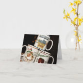 Carte de note de blanc de tasse de café (Fleur jaune)