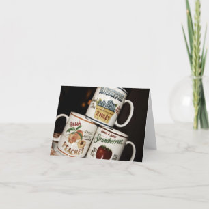 Carte de note de blanc de tasse de café