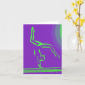 Carte de note de bonne chance Gymnaste (Fleur jaune)