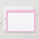 Carte de note de bordure rose et rouge (Devant)