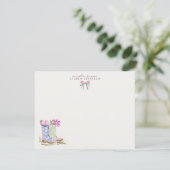 Carte de note de bottes de jardin de printemps (Debout devant)