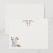 Carte de note de bottes de jardin de printemps (Devant / Derrière)
