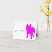 Carte de note de bouledogue français (Fleur jaune)