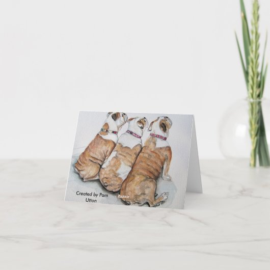 carte de note de bouledogues (Dos)