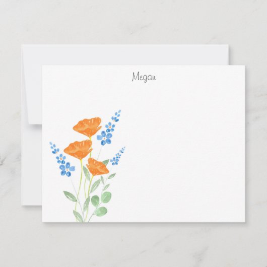 Carte de note de Bouquet de couleur d'aquarelle à  (Devant)