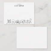 Carte de note de budget de dessin animé de chien m (Devant / Derrière)