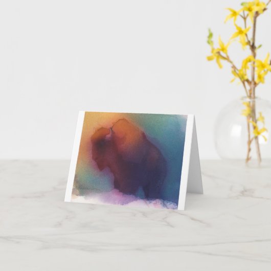 Carte de note "de Buffalo américain" - (Fleur jaune)