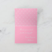 Carte de note de cadre de trame en damas rose et b (Intérieur)