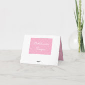 Carte de note de cadre de trame en damas rose et b (Dos)