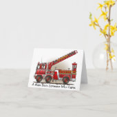 Carte de note de camion de pompiers de crochet et (Fleur jaune)