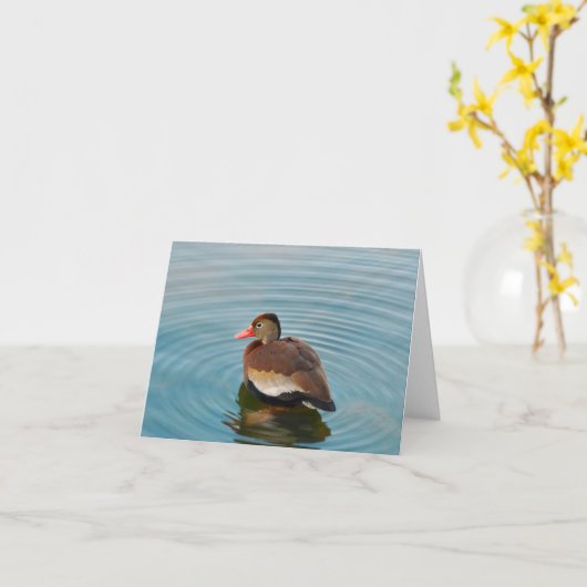 Carte de note de canard (blanc) (Fleur jaune)