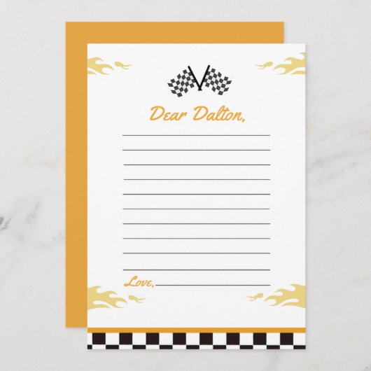 Carte de note de capsule temporelle de fête d'anni (Devant / Derrière)