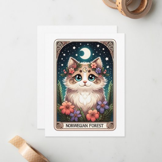 Carte de note de chat (Devant/Arrière en situation)