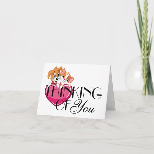 Carte de note de chat et de chien mignonne vierge  (Devant)