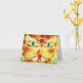 Carte de note de chat et d'oiseau de Paul Klee (Fleur jaune)
