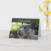 Carte de note de chat grincheux avec expression dr (Fleur jaune)