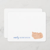 Carte de note de chat tabby mignonne personnalisée (Devant / Derrière)