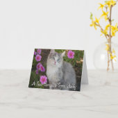 Carte de note de chaton (Fleur jaune)