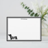 Carte de note de chien mignonne Dachshund Merci pe (Debout devant)