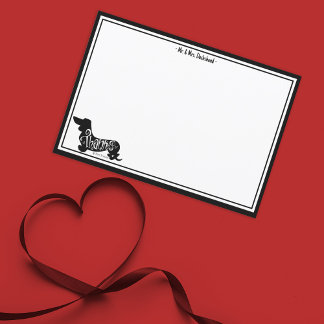 Carte de note de chien mignonne Dachshund Merci pe