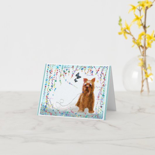 Carte de note de chiot (Fleur jaune)