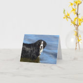 Carte de note de chiot de montagne bernois (Fleur jaune)