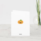 Carte de note de citrouille Kawaii Jack O Lantern (Dos)