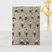 Carte de note de clôture femelle vintage de (Fleur jaune)