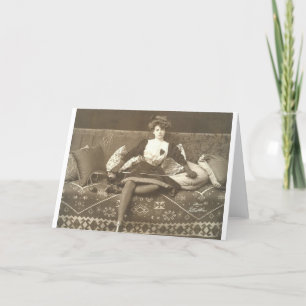 Carte de note de clôture pour femme vintage