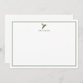 Carte de note de colibri à gorge rubis personnalis (Devant / Derrière)