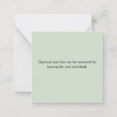 Carte de note de colibri de Merci personnalisée (Dos)