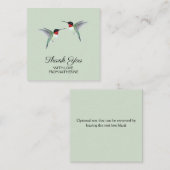 Carte de note de colibri de Merci personnalisée (Devant / Derrière)