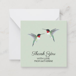 Carte de note de colibri de Merci personnalisée