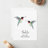Carte de note de colibri de Merci personnalisée (Devant/Arrière en situation)
