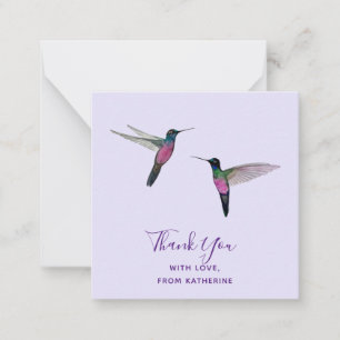 Carte de note de colibri de Merci personnalisée