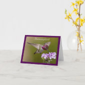 Carte de note de colibri en vol (Fleur jaune)
