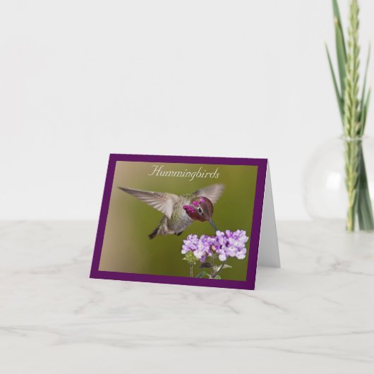 Carte de note de colibri en vol (Devant)